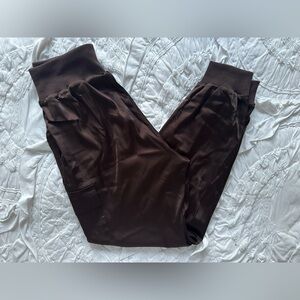 PrettyGarden Satin Brown Women's Trousers